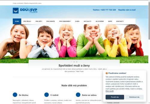 Webové stránky Dětský diagnostický ústav, středisko výchovné péče, základní škola a školní jídelna Plzeň, Karlovarská 67, Plzeň