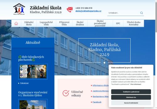 Webové stránky Základní škola, Kladno, Pařížská 2249, Kladno