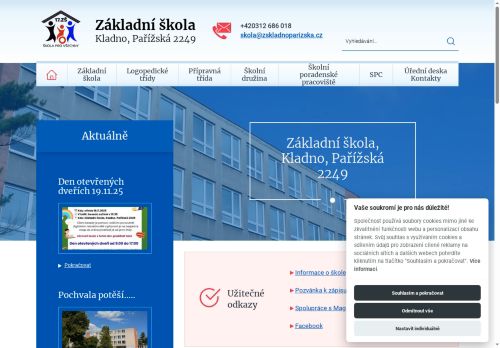 Webové stránky Základní škola, Kladno, Pařížská 2249, Kladno