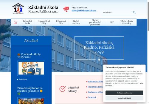 Webové stránky Základní škola, Kladno, Pařížská 2249, Kladno