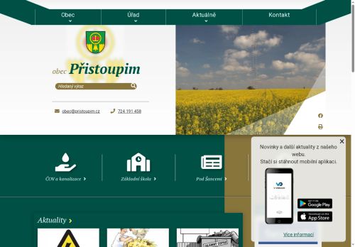 Zobrazit webové stránky Obecní úřad Přistoupim