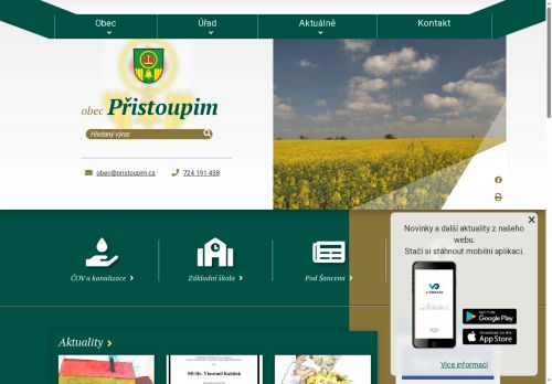 Zobrazit webové stránky Obecní úřad Přistoupim