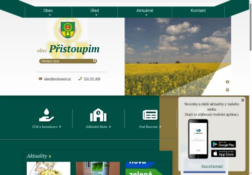 Zobrazit webové stránky Obecní úřad Přistoupim