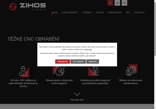 ZIHOS Klatovy s.r.o. nabízí práci na pozici CNC frézař v obci Klatovy