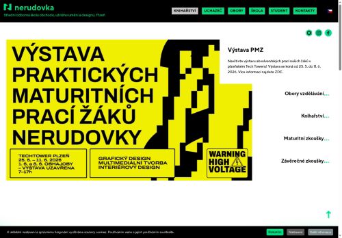 Webové stránky Střední odborná škola obchodu, užitého umění a designu, Plzeň, Nerudova 33, Plzeň