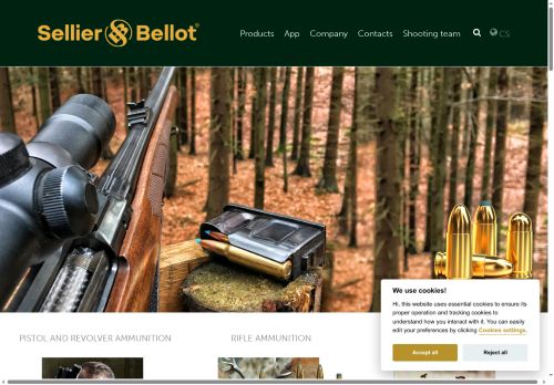 Webové stránky Sellier & Bellot Int. a.s., Vlašim