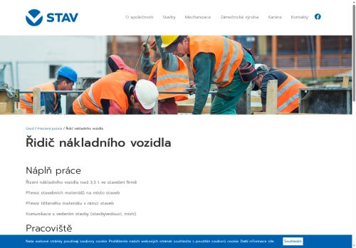 Webové stránky V-STAV A, spol. s.r.o., Hrotovice