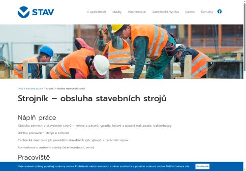 Webové stránky V-STAV A, spol. s.r.o., Hrotovice