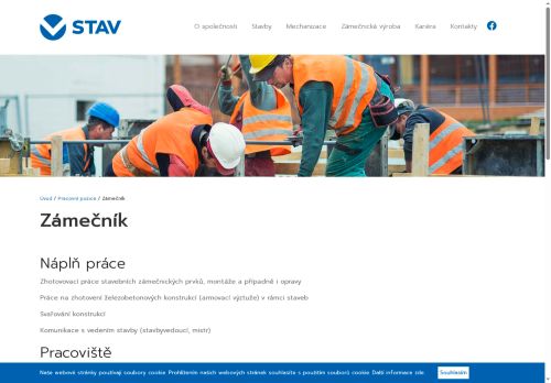 Webové stránky V-STAV A, spol. s.r.o., Hrotovice