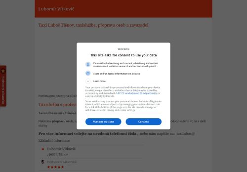 Zobrazit webové stránky Lubomír Vítkovič - taxi