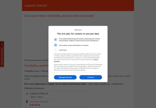 Zobrazit webové stránky Lubomír Vítkovič - taxi