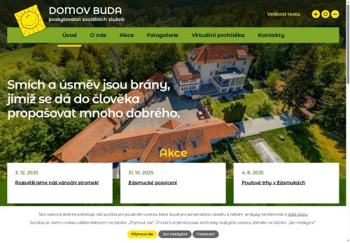 Webové stránky Domov Buda, poskytovatel sociálních služeb, Zásmuky