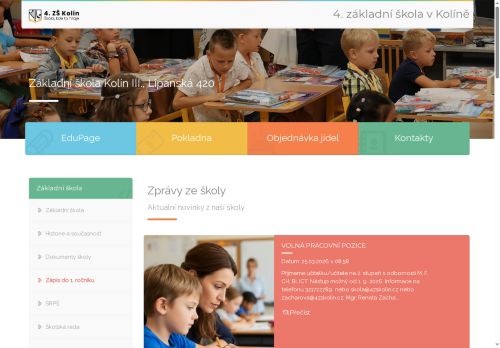 Webové stránky Základní škola Kolín III., Lipanská 420, Kolín