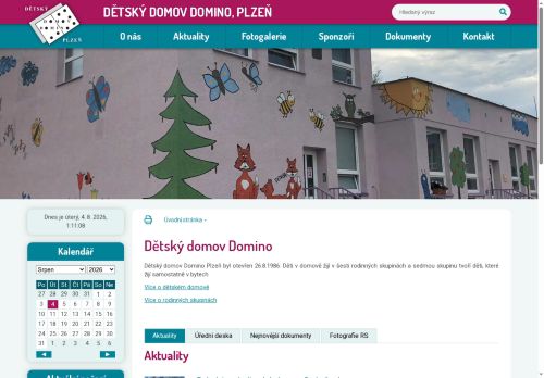 Webové stránky Dětský domov DOMINO, Plzeň, Plzeň