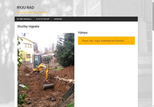 Zobrazit webové stránky Ryju Rád minibagrem