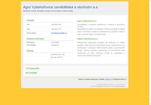 AGRO VYŠEHOŘOVICE zemědělská a obchodní a.s. nabízí práci na pozici dojič/ka v obci Vyšehořovice