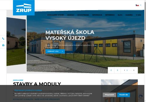 Webové stránky ZRUP Příbram a.s., Příbram