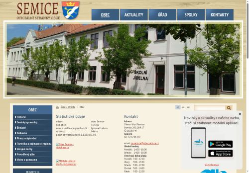 Zobrazit webové stránky Obecní úřad Semice