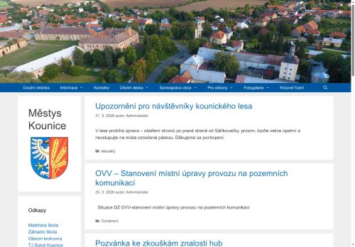 Zobrazit webové stránky Úřad městyse Kounice