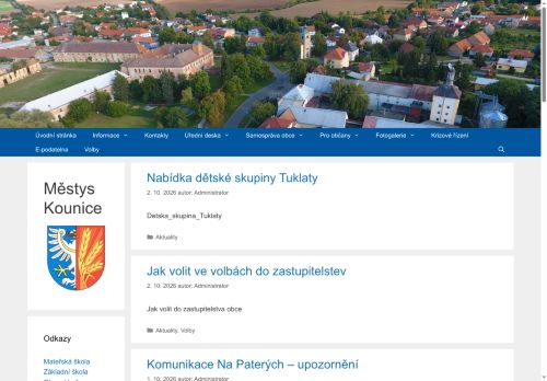 Zobrazit webové stránky Úřad městyse Kounice