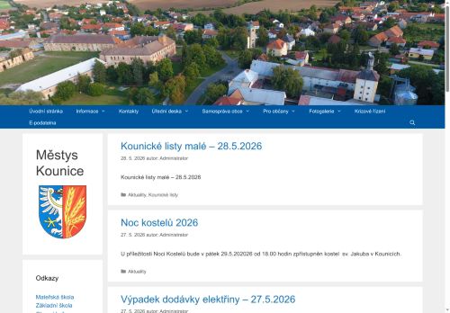 Zobrazit webové stránky Úřad městyse Kounice