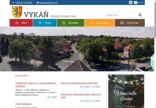 Zobrazit webové stránky Obecní úřad Vykáň