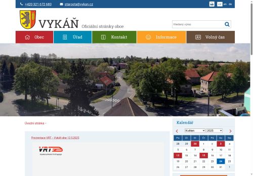 Zobrazit webové stránky Obecní úřad Vykáň
