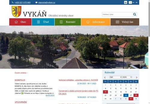 Zobrazit webové stránky Obecní úřad Vykáň