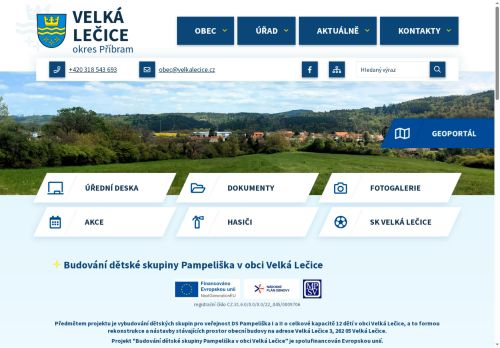Webové stránky OBEC VELKÁ LEČICE, Velká Lečice