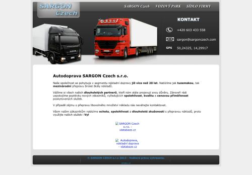 SARGON Czech s.r.o. nabízí práci na pozici Řidič/ka C+E v obci Kralupy nad Vltavou