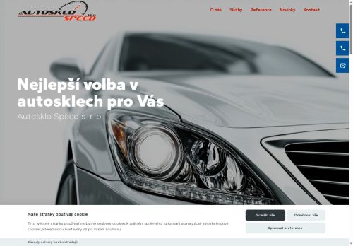 Webové stránky Autosklo Speed s.r.o., Mělník