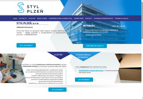 STYL PLZEŇ, s.r.o. nabízí práci na pozici operátor elektrovýroby v obci Plzeň