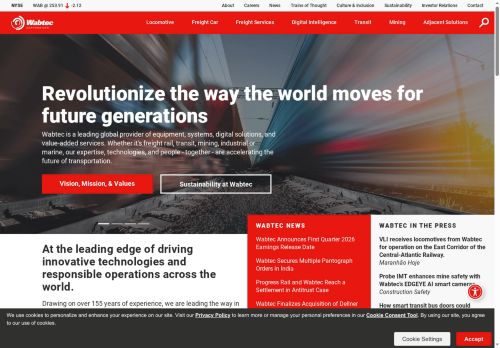 Webové stránky Faiveley Transport Plzeň s.r.o., Přehýšov