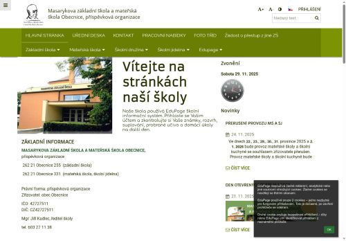 Masarykova základní škola a mateřská škola Obecnice, příspěvková organizace nabízí práci na pozici Asistent/ka pedagoga v obci Obecnice