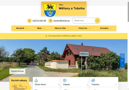 Zobrazit webové stránky Obecní úřad Měňany