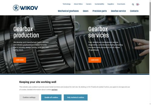 Webové stránky Wikov Industry a.s., Praha