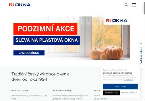 Zobrazit webové stránky RI OKNA a.s.