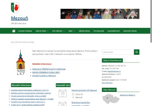 Zobrazit webové stránky Obecní úřad Mezouň