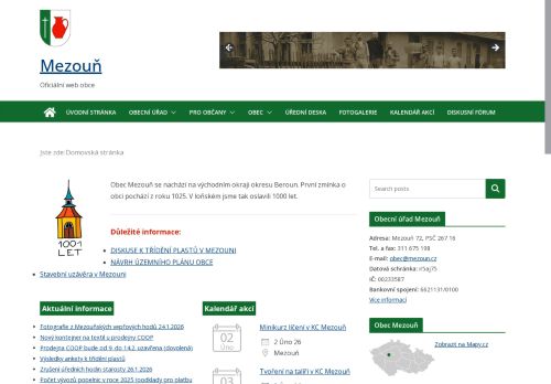 Zobrazit webové stránky Obecní úřad Mezouň