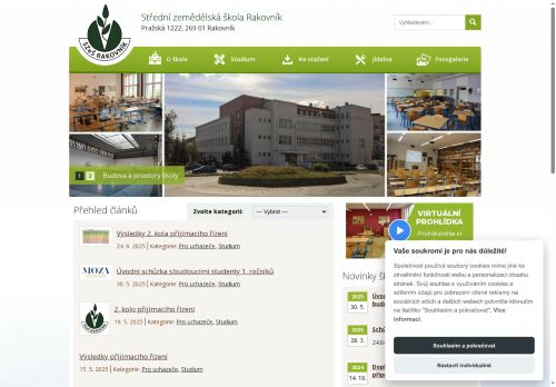 Webové stránky Střední zemědělská škola, Rakovník, Pražská 1222, Rakovník
