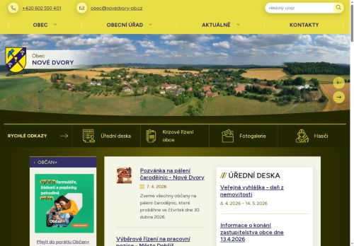 Zobrazit webové stránky Obecní úřad Nové Dvory