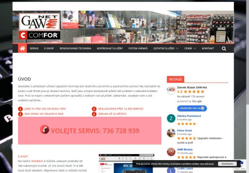 Zobrazit webové stránky Comfor - Prodej a servis notebooku a PC