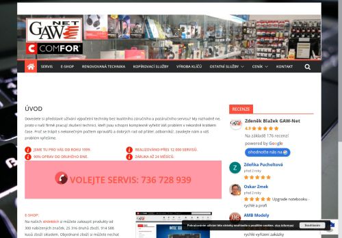 Zobrazit webové stránky Comfor - Prodej a servis notebooku a PC