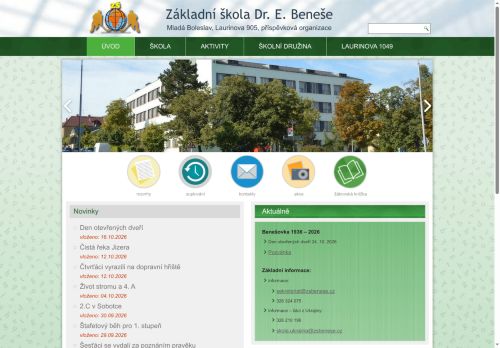 Webové stránky Základní škola Dr. Edvarda Beneše Mladá Boleslav, Laurinova 905, příspěvková organizace, Mladá Boleslav