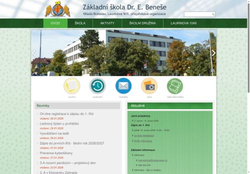 Webové stránky Základní škola Dr.Edvarda Beneše Mladá Boleslav, Laurinova 905, příspěvková organizace, Mladá Boleslav