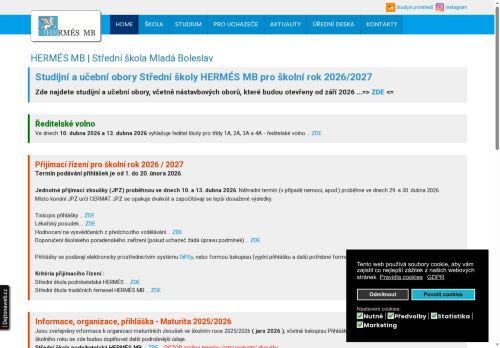 Střední škola podnikatelská HERMÉS MB s.r.o. nabízí práci na pozici Učitel(ka) na střední škole (Anglický jazyk) v obci Mladá Boleslav