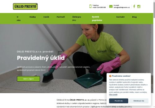 ÚKLID-PRESTO, s.r.o. nabízí práci na pozici Manažer/ka úklidové firmy v obci Plzeň