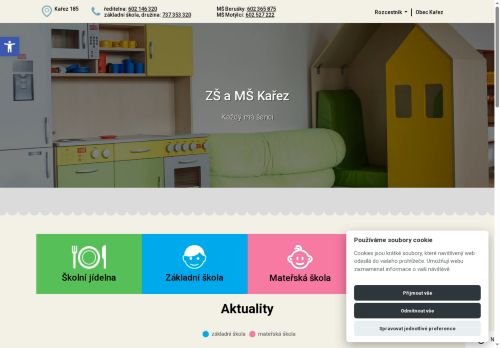 Webové stránky Základní škola a Mateřská škola Kařez, příspěvková organizace, Kařez