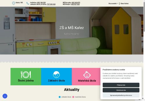 Webové stránky Základní škola a Mateřská škola Kařez, příspěvková organizace, Kařez