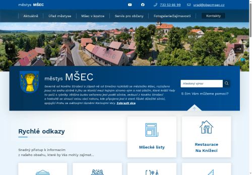 Webové stránky Městys Mšec, Mšec